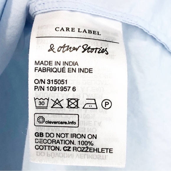 Paris Atelier & Other Stories collard Powder, blue button down shirt - Picture 5 of 9